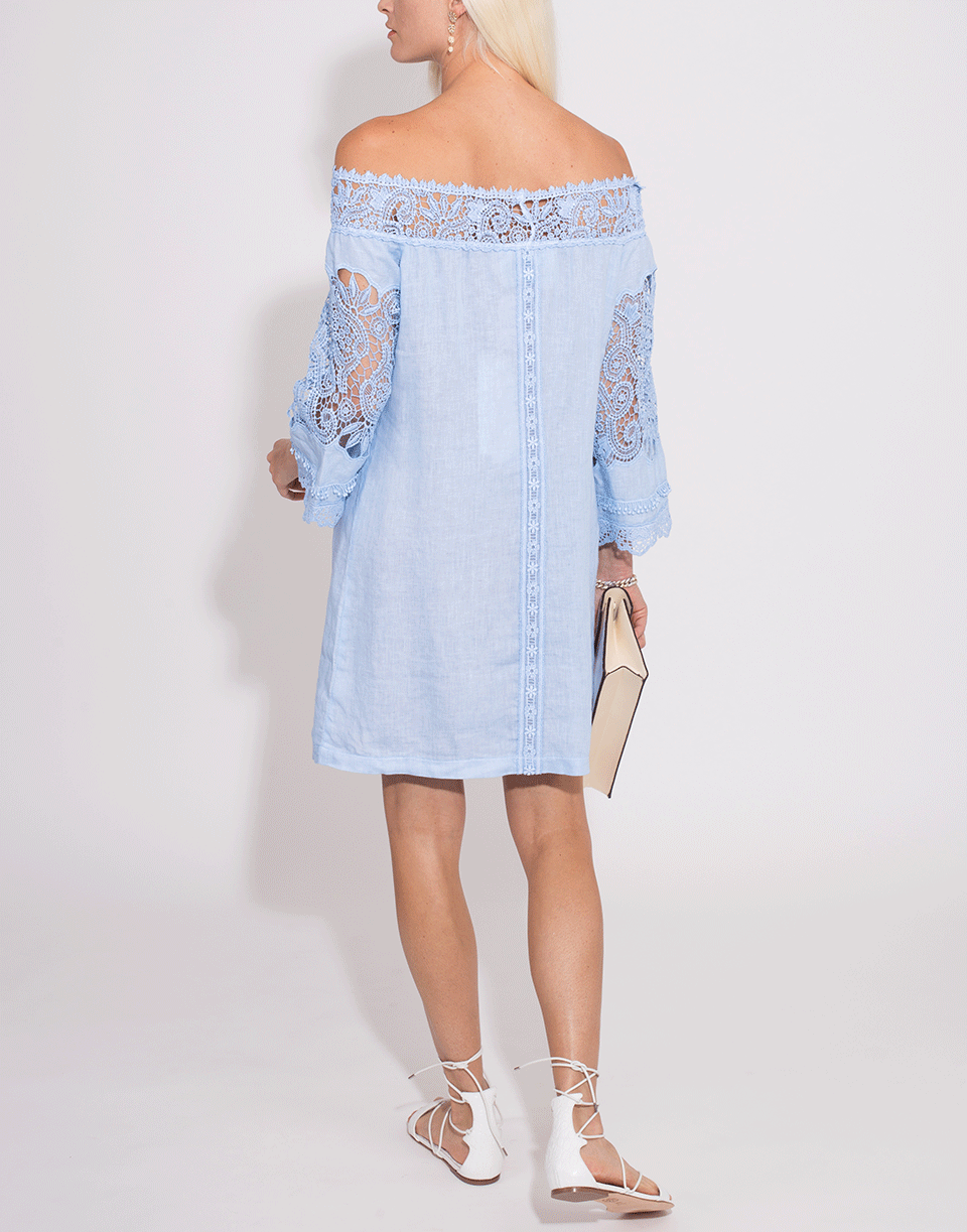 TEMPTATION POSITANO-Off Shoulder Crochet Lace Dress-