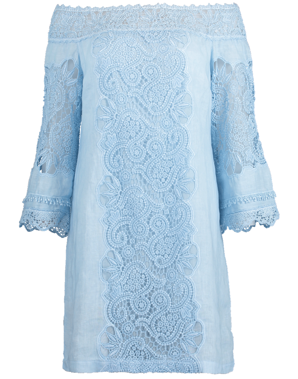 TEMPTATION POSITANO-Off Shoulder Crochet Lace Dress-