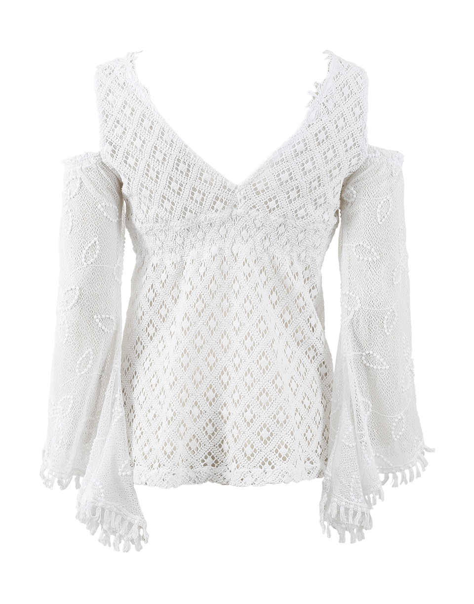 TEMPTATION POSITANO-Cold Shoulder Lace Top-