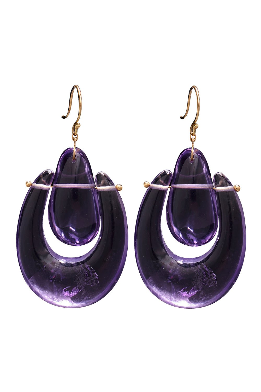 TEN THOUSAND THINGS-Amethyst O'Keefe Earrings-YELLOW GOLD