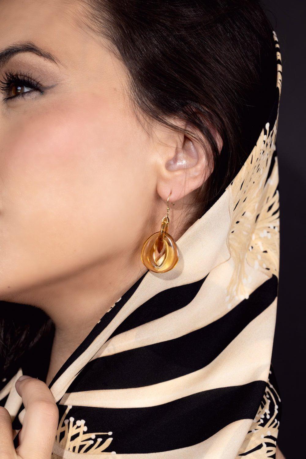 TEN THOUSAND THINGS-Citrine Peacock Earrings-YELLOW GOLD