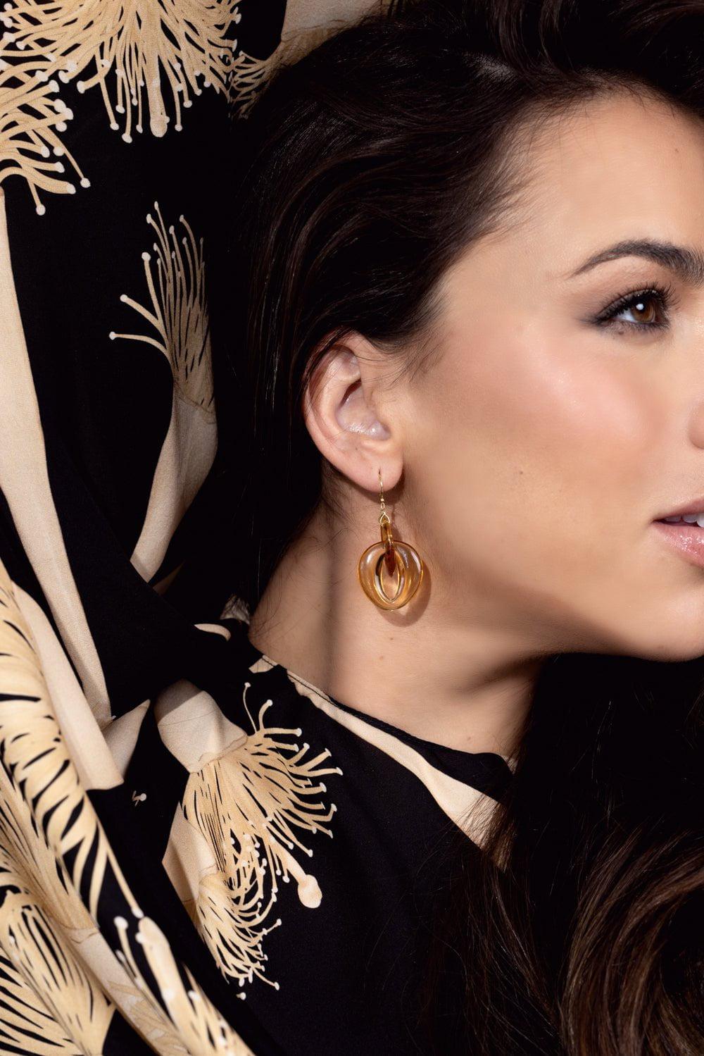 TEN THOUSAND THINGS-Citrine Peacock Earrings-YELLOW GOLD