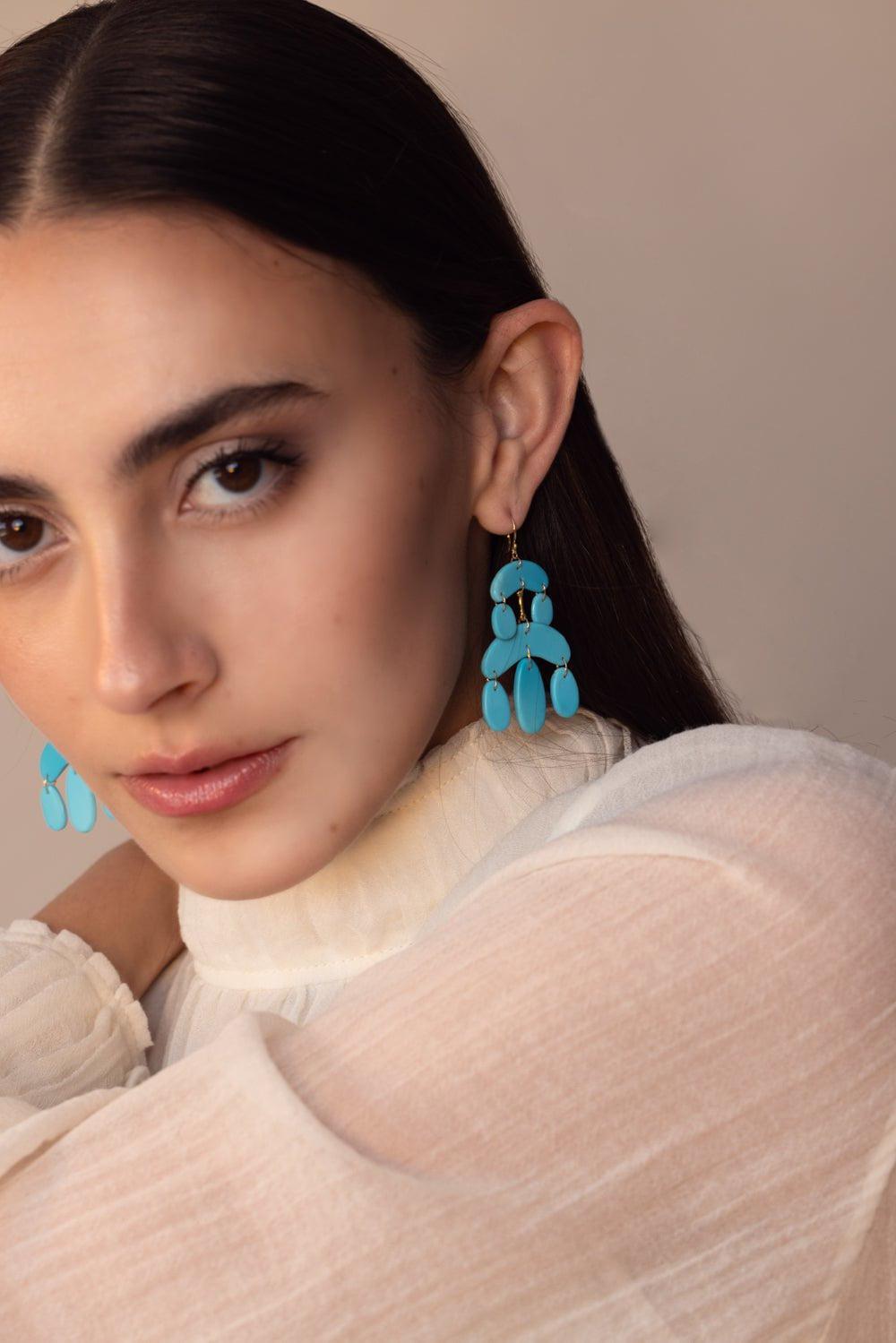 TEN THOUSAND THINGS-Mini Cut Stone Chandelier Earrings-YELLOW GOLD