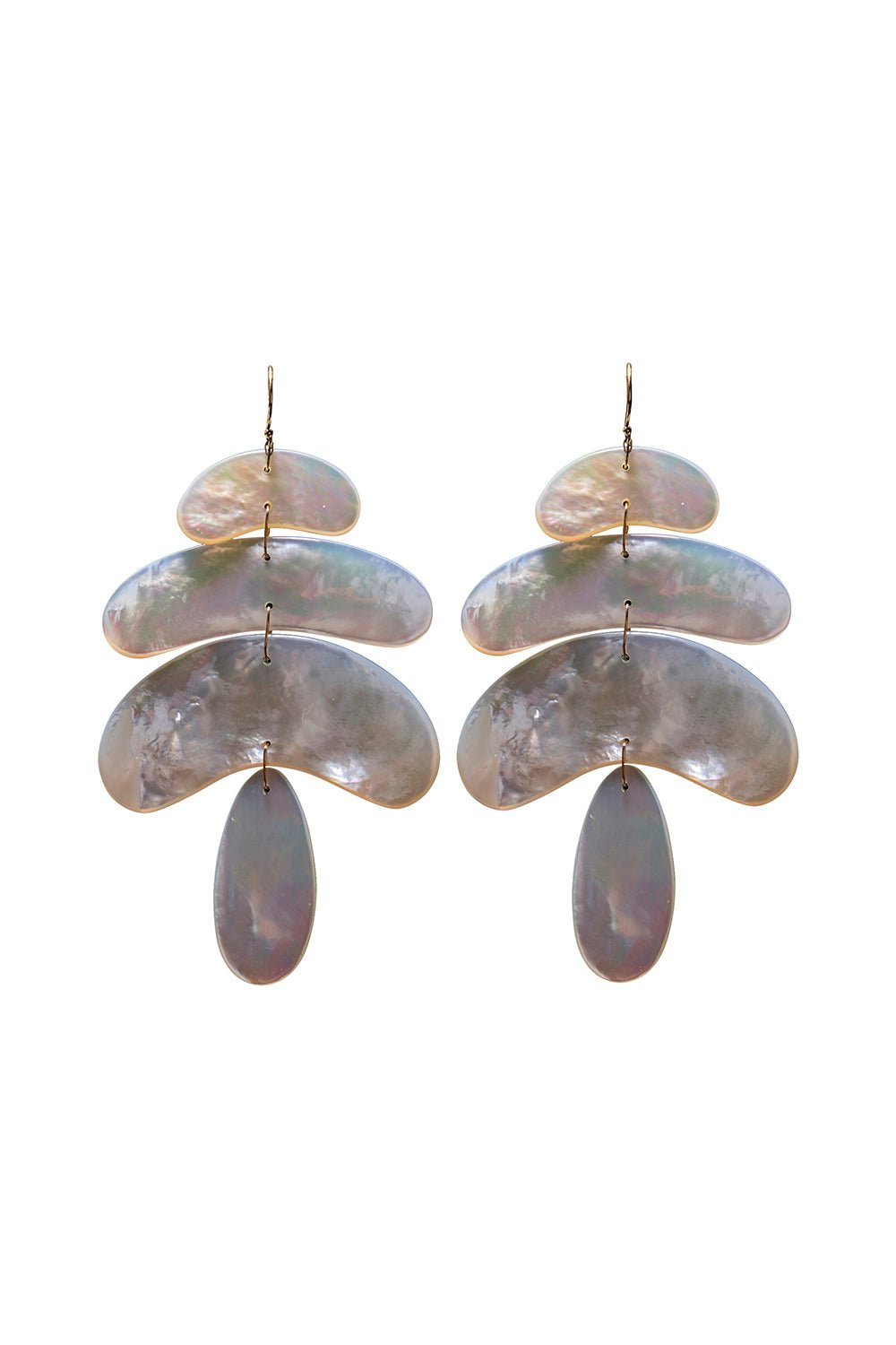 TEN THOUSAND THINGS-Mother of Pearl Large Totem Earring-YELLOW GOLD