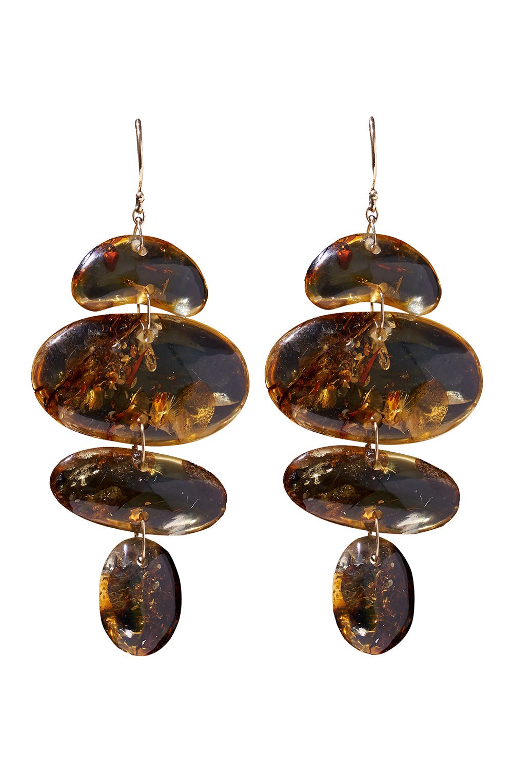 TEN THOUSAND THINGS-Oval Amber Totem Earrings-YELLOW GOLD
