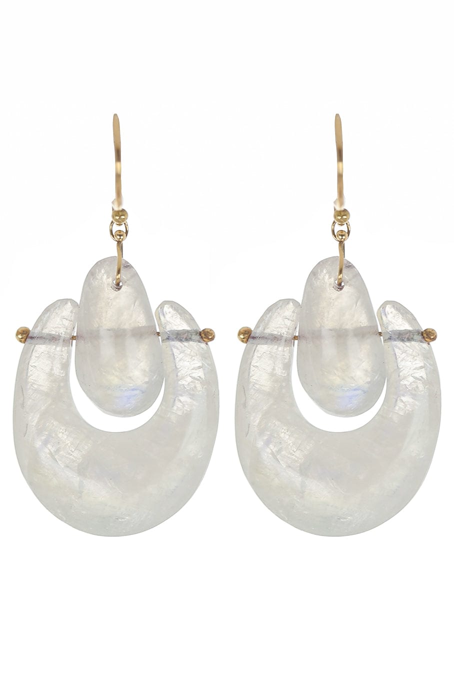 TEN THOUSAND THINGS-Small O'Keeffe Moonstone Earrings-YELLOW GOLD