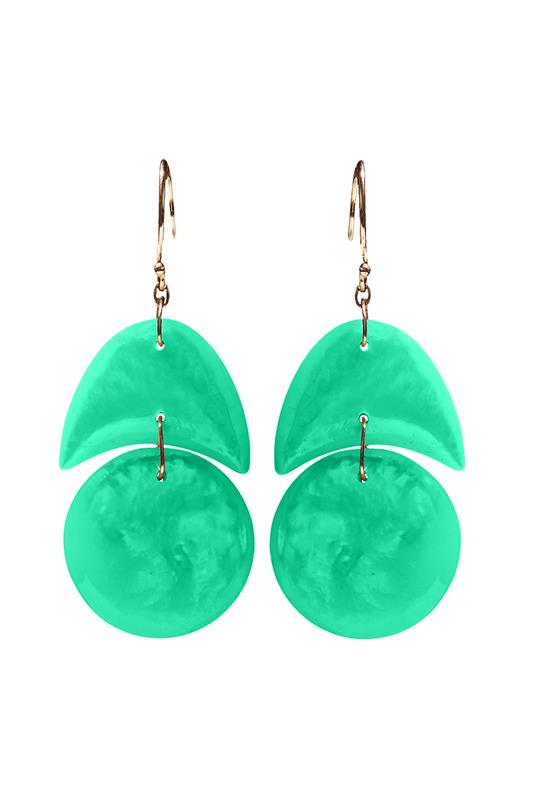 TEN THOUSAND THINGS-Tiny Arp Chrysoprase Earrings-YELLOW GOLD