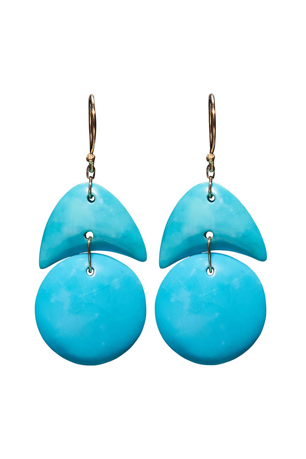 TEN THOUSAND THINGS-Tiny Arp Turquoise Earrings-YELLOW GOLD