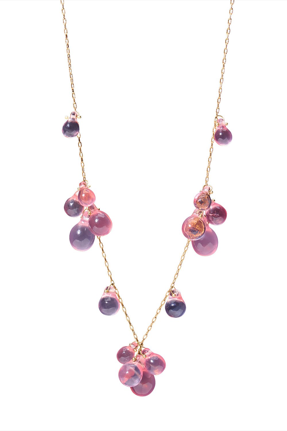 TEN THOUSAND THINGS-Rose Quartz Bubble Necklace-YELLOW GOLD