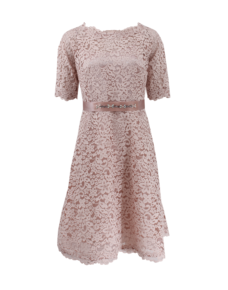 TERI JON-Lace Boatneck Dress-