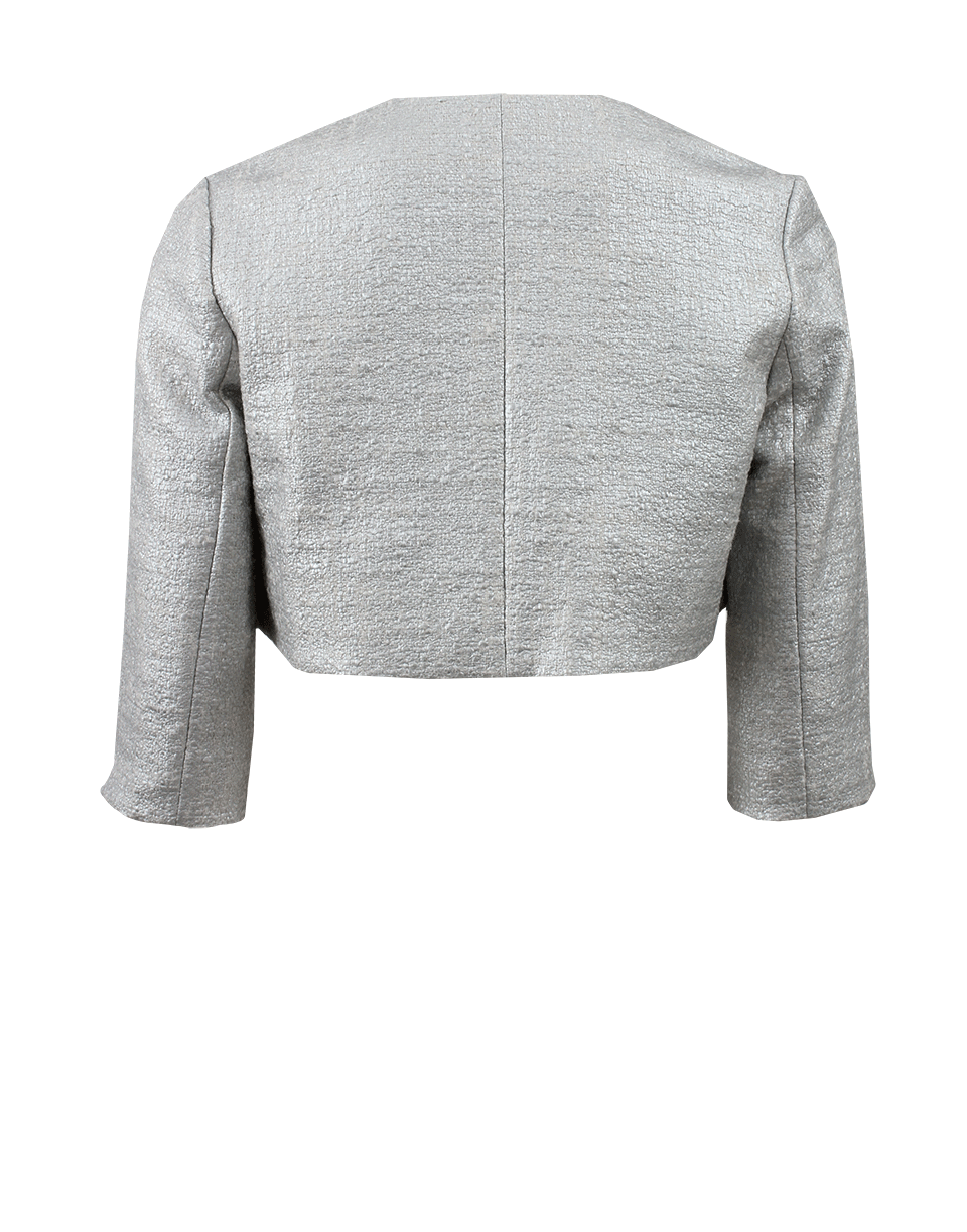 TERI JON-Metallic Lace Crop Jacket-