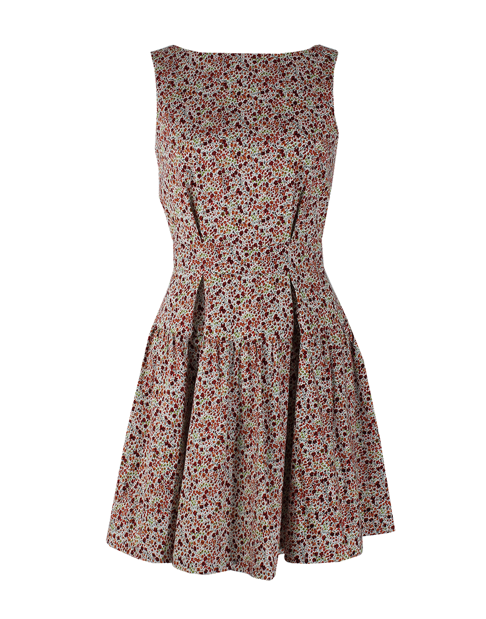 THAKOON ADDITION-Criss Cross Back Flower Print Dress-