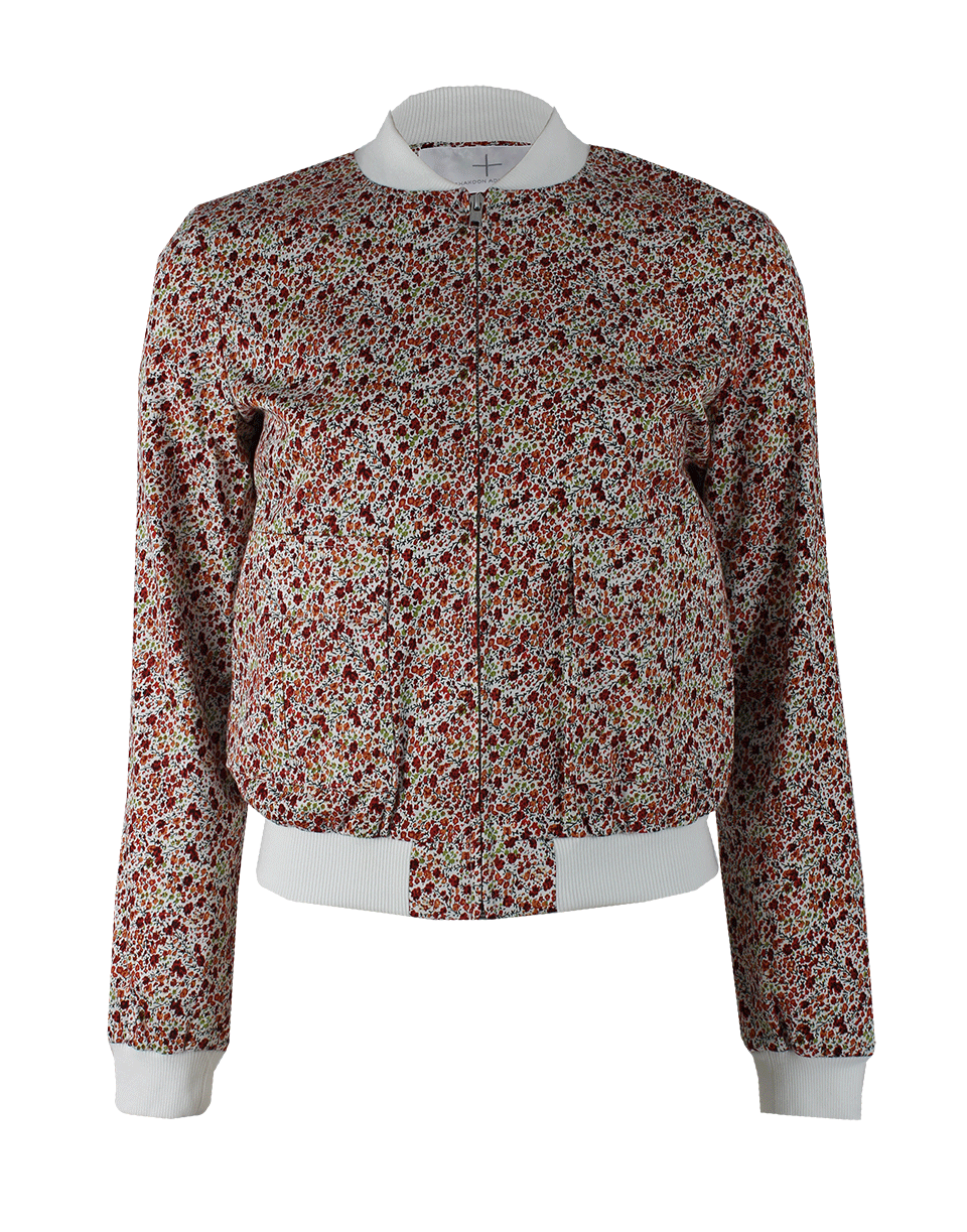 THAKOON ADDITION-Flower Print Bomber Jacket with Pockets-