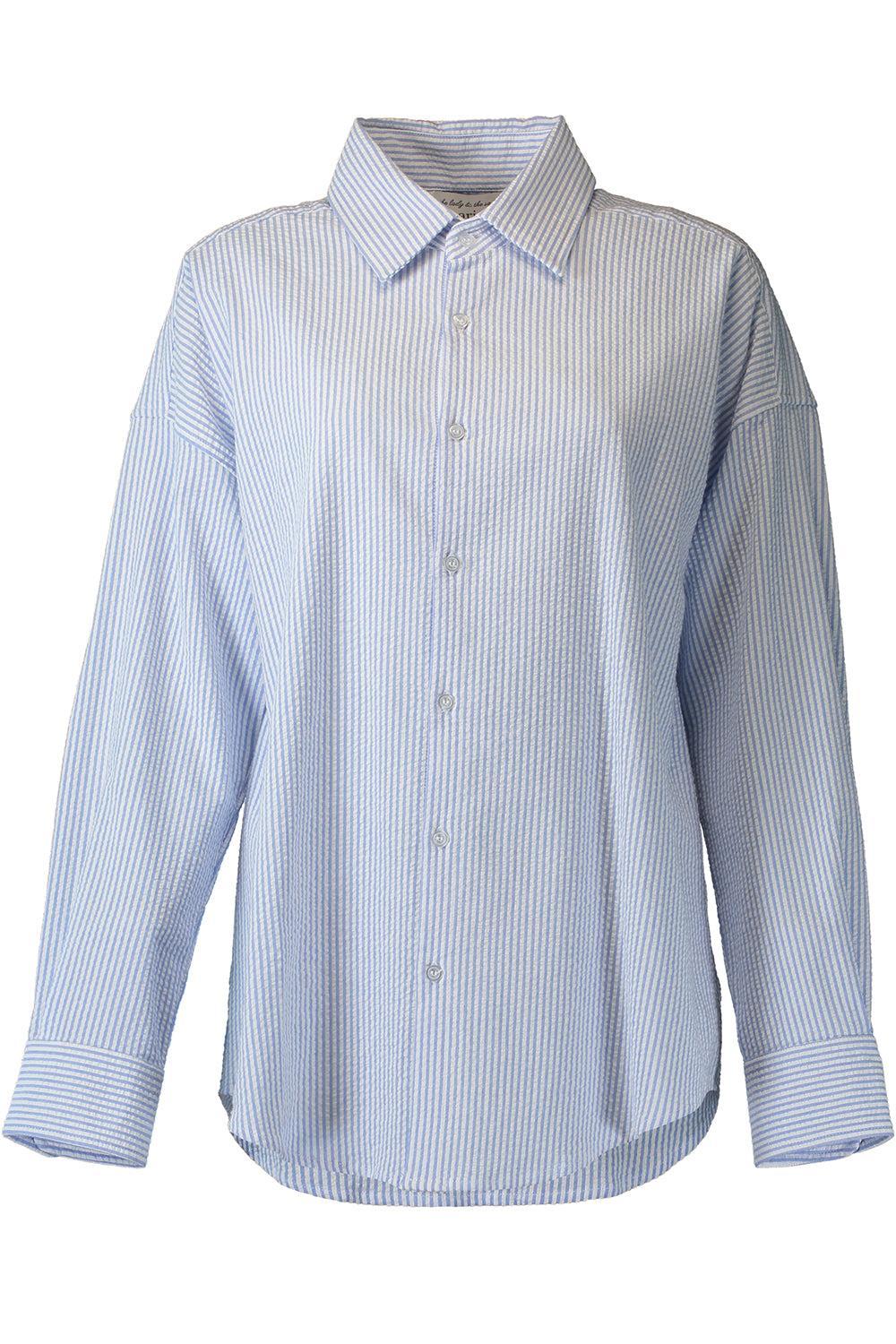 Sunday Shirt - Blue White-STRIPE-1-CLOTHINGTOPBLOUSE-The Lady & The Sailor x Marissa Collections