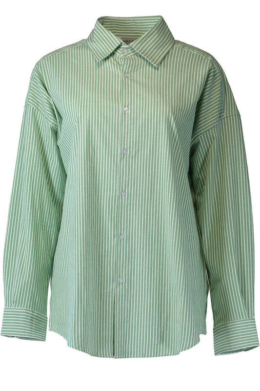 Sunday Shirt - Green White-STRIPE-1-CLOTHINGTOPBLOUSE-The Lady & The Sailor x Marissa Collections
