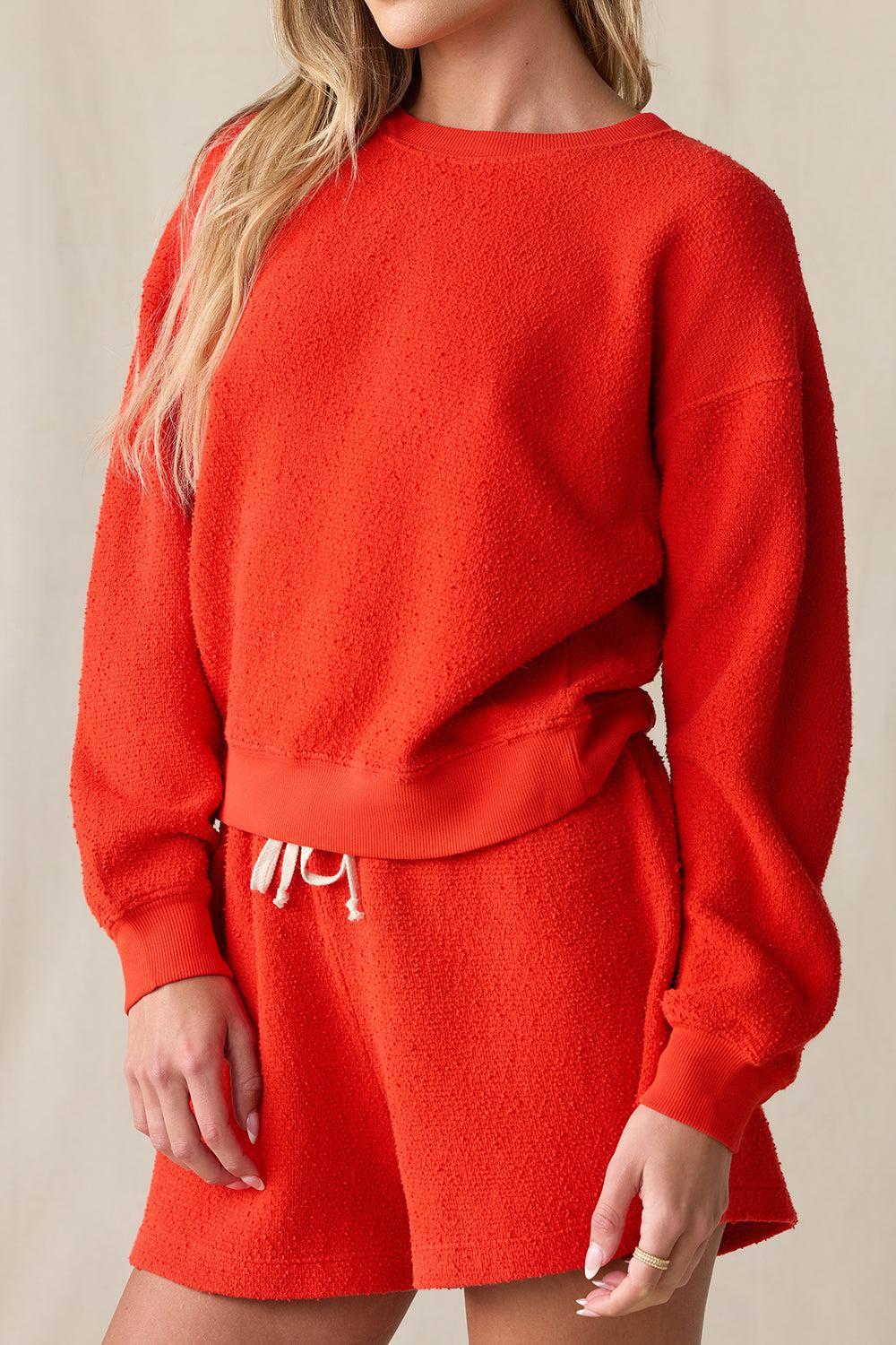  Classic Crewneck Sweater - Tomato-RED-0-CLOTHINGTOPSWEATER-The Lady & The Sailor x Marissa Collections 