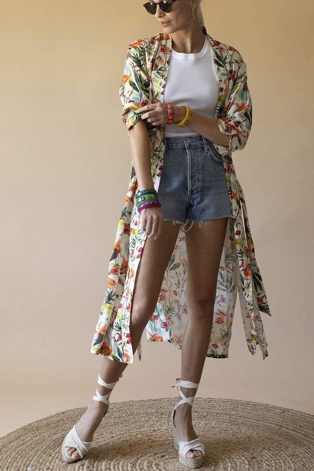 THE LAZY POET-Linen Sophie Robe - Carribbe-