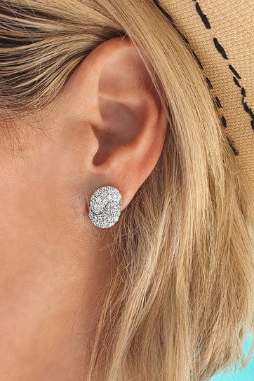 THE LOVE KNOT BY CORALIE-Large Diamond Love Knot Earrings-WHITE GOLD