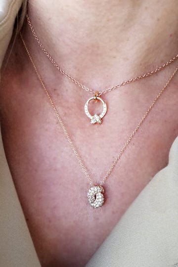 THE LOVE KNOT BY CORALIE-Diamond Pendant Necklace-