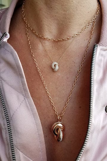THE LOVE KNOT BY CORALIE-Diamond Pendant Necklace-
