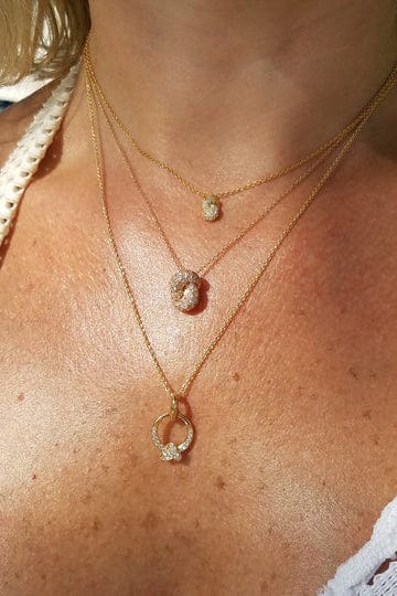 THE LOVE KNOT BY CORALIE-Mini Diamond Love Knot Necklace-WHITE GOLD