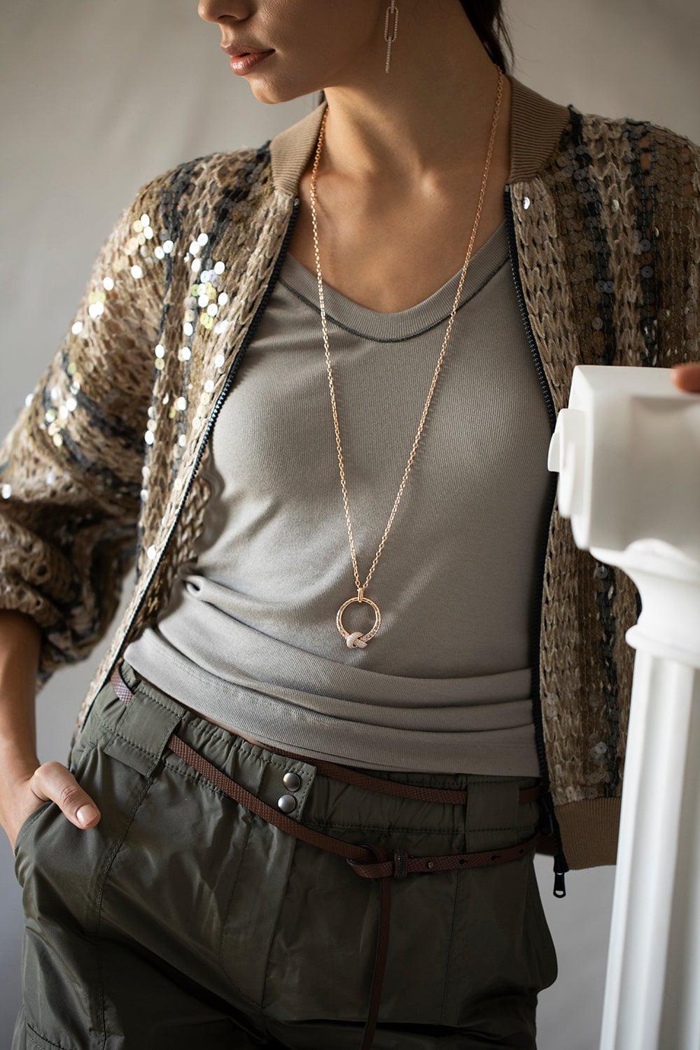 THE LOVE KNOT BY CORALIE-Circle Pendant-ROSE GOLD
