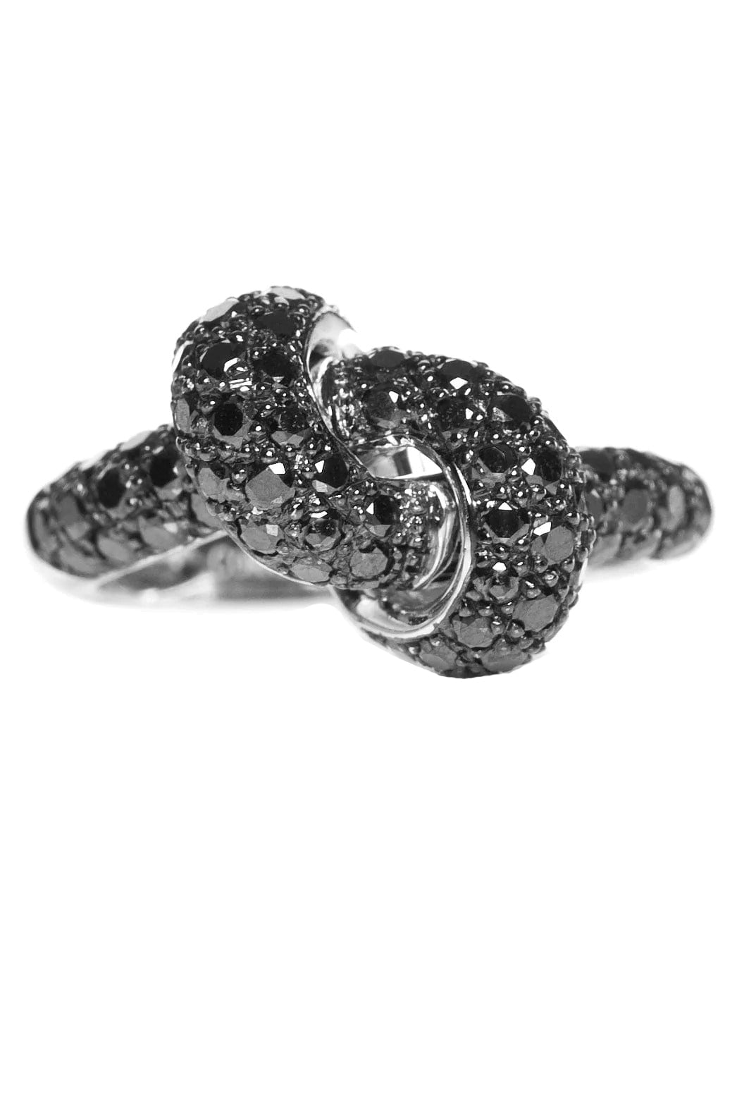 THE LOVE KNOT BY CORALIE-Black Diamond Love Knot Ring-BLKGOLD