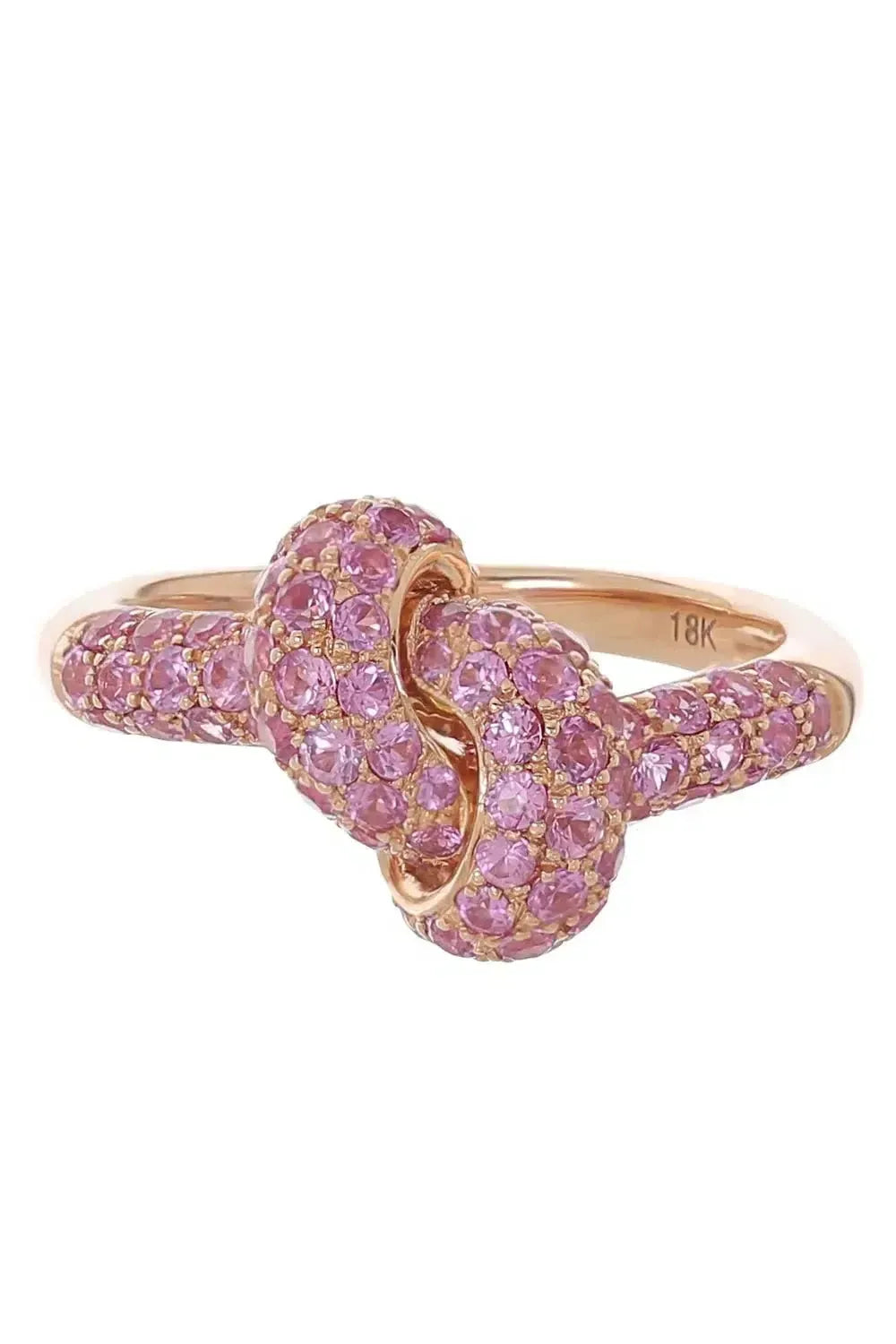 Pink Sapphire Knot Ring-ROSE GOLD-5-JEWELRYFINE JEWELRING-THE LOVE KNOT BY CORALIE