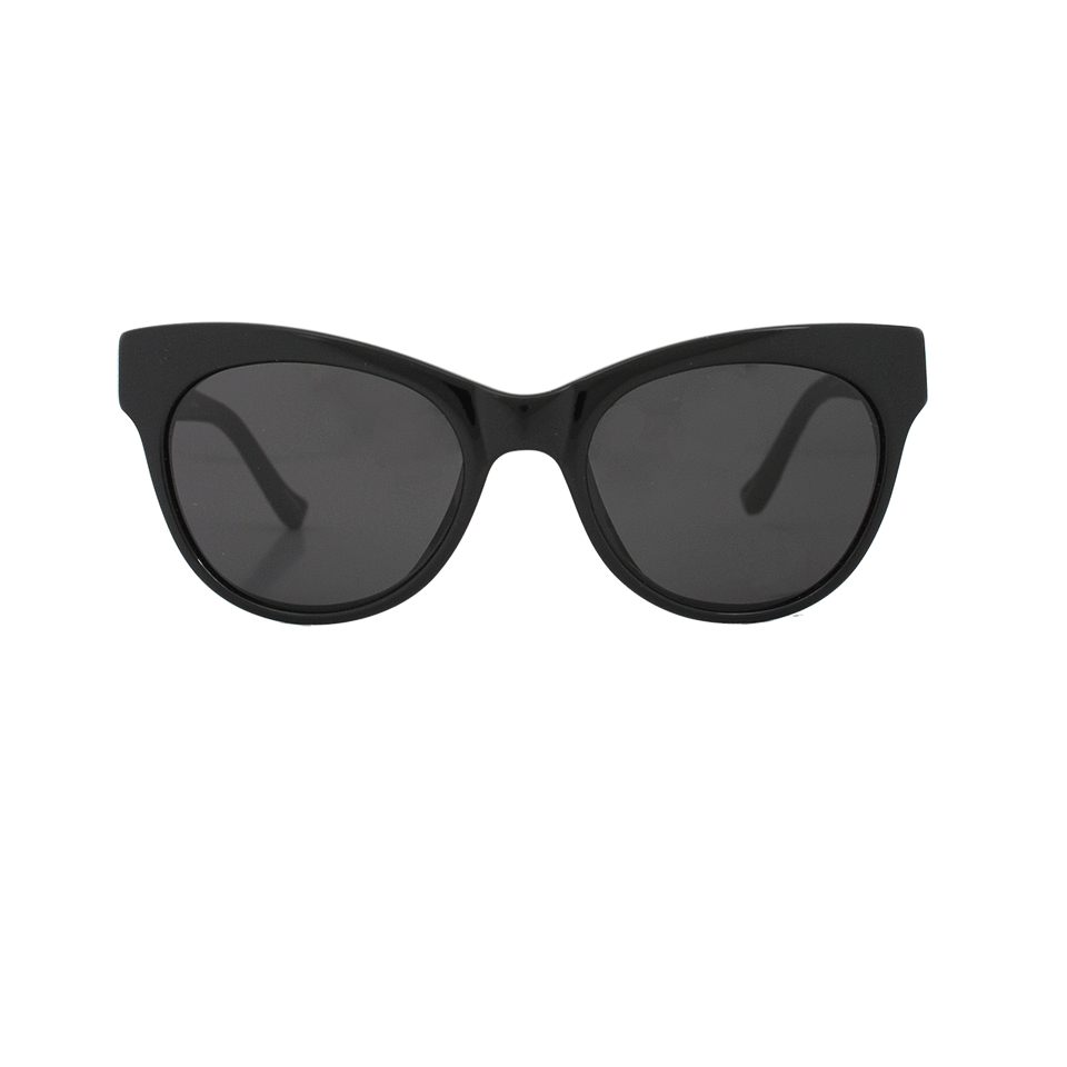 THE ROW-Leather Stem Cat Eye Sunglasses-BLACK