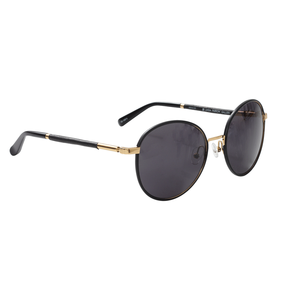 THE ROW-Round Sunglasses-GLD/BLCK