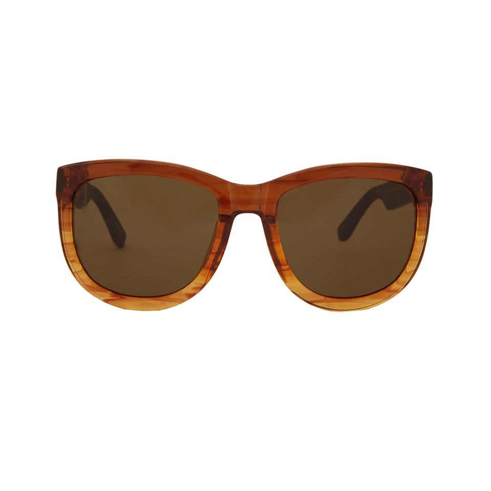 THE ROW-Mahogany Leather Sunglasses-WALNUT