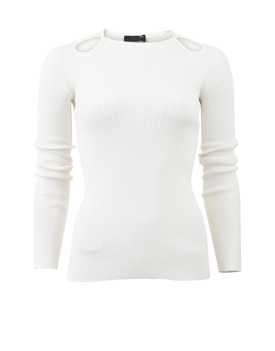 THE ROW-Cut Out Shoulder Knit Top-
