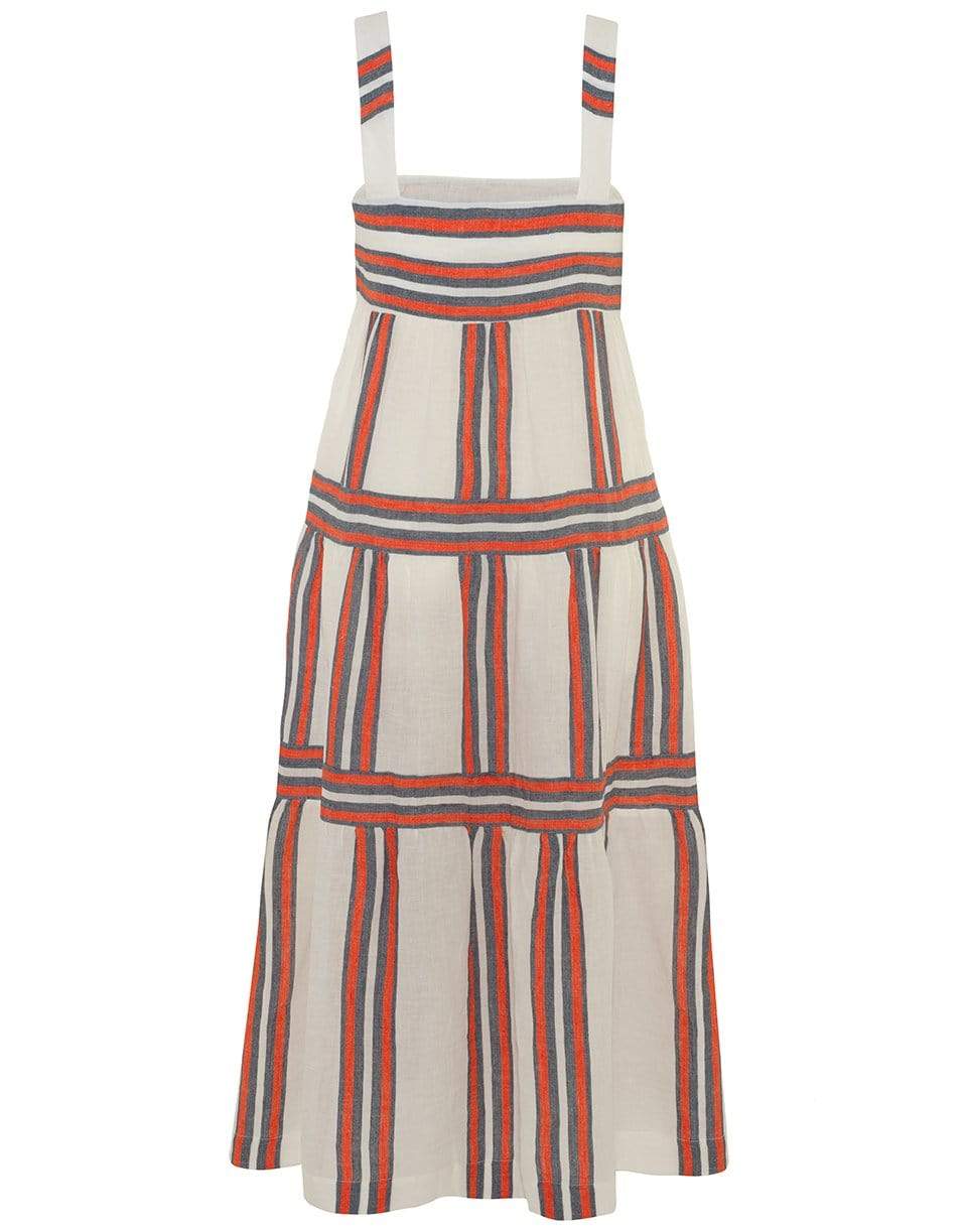 THREE GRACES LONDON-Kitty Ankle Length Parasol Stripe Dress-