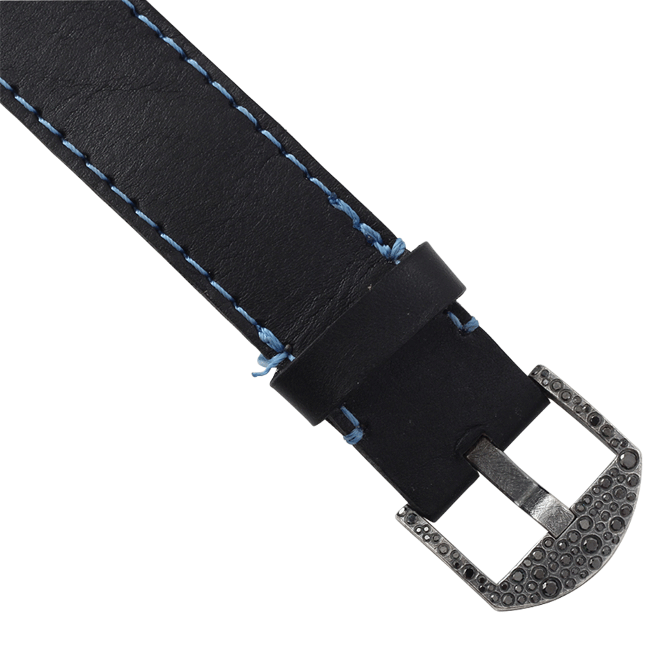 TODD REED-Black Diamond Buckle Bracelet-SILVER