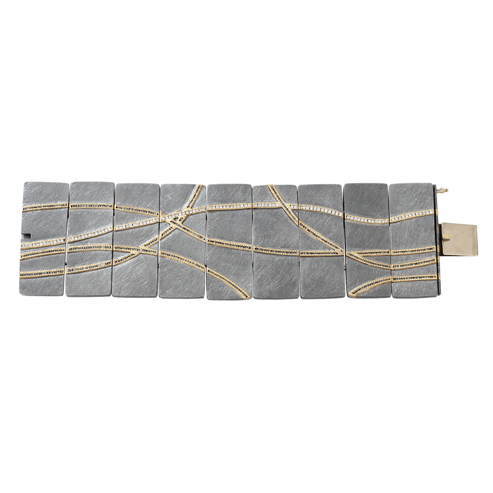 TODD REED-Diamond Panel Bracelet-SILVER