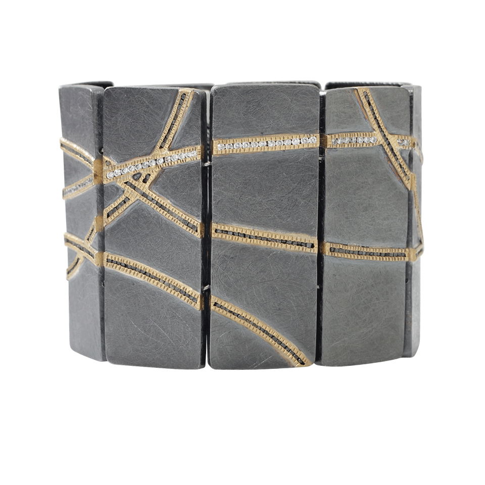 TODD REED-Diamond Panel Bracelet-SILVER