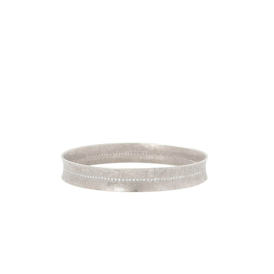 TODD REED-Flush Set Diamond Bangle-SILVER