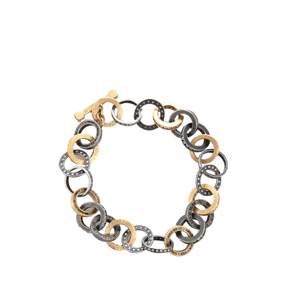 TODD REED-Diamond Chain Link Bracelet-YELLOW GOLD