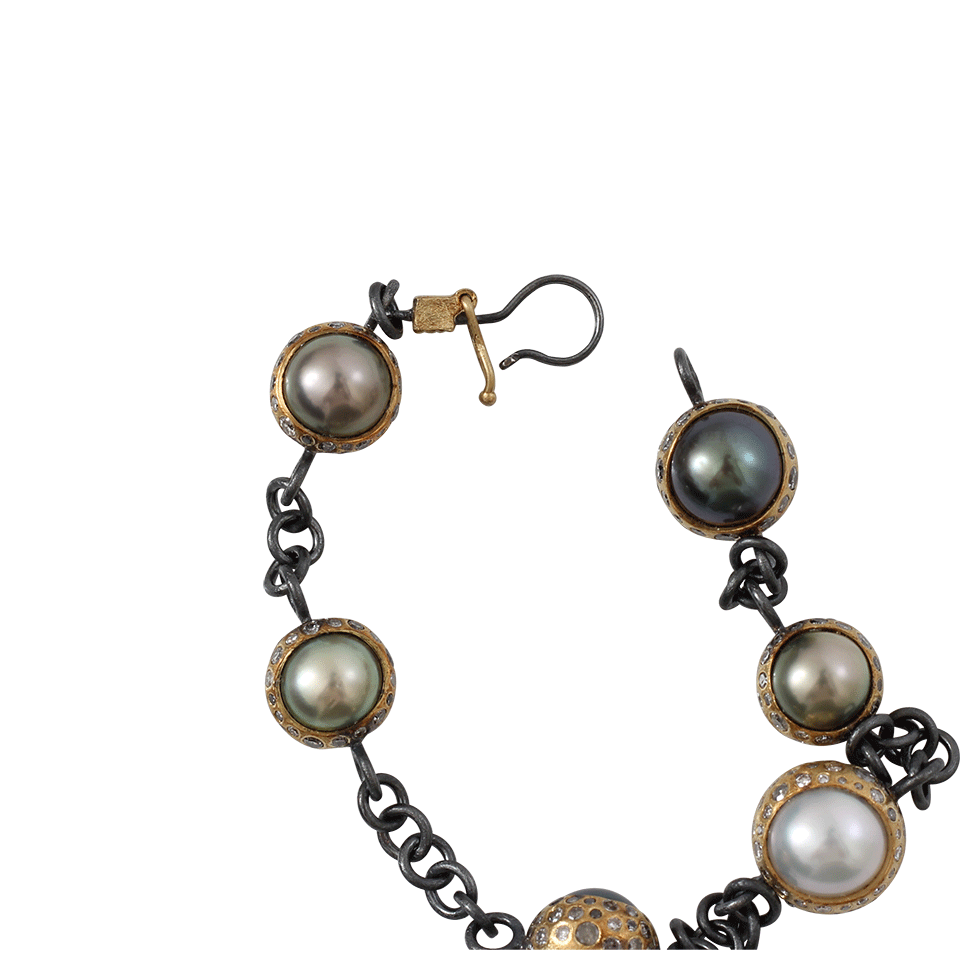 TODD REED-Tahitian Pearl Stationary Bracelet-YELLOW GOLD