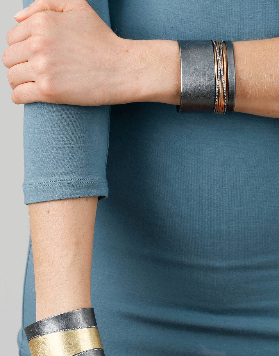 TODD REED-White Diamond Cuff Bracelet-ROSE GOLD