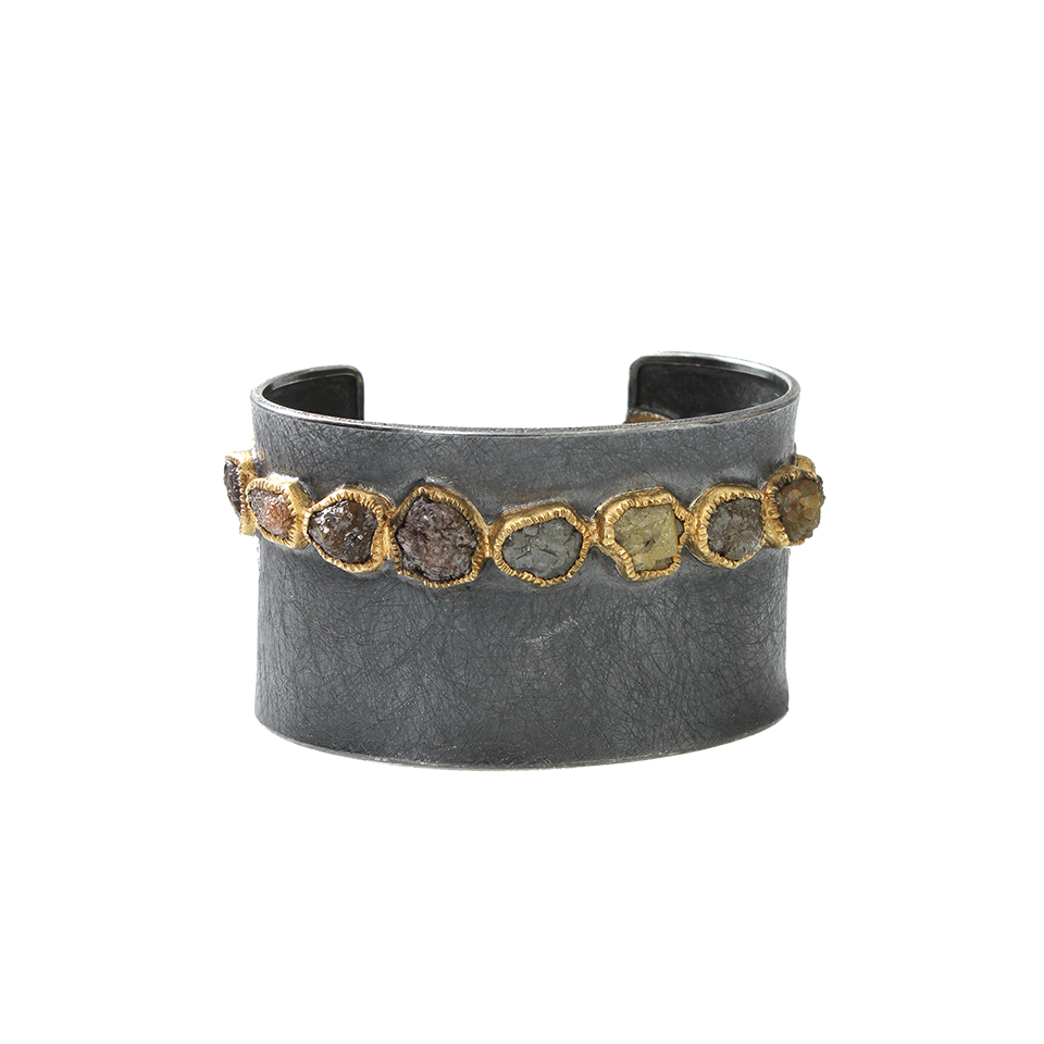 TODD REED-Raw Diamond Cuff Bracelet-SILVER