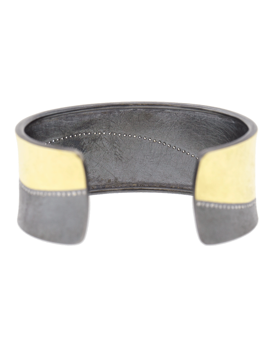 TODD REED-Diamond Line Silver Cuff Bracelet-YELLOW GOLD