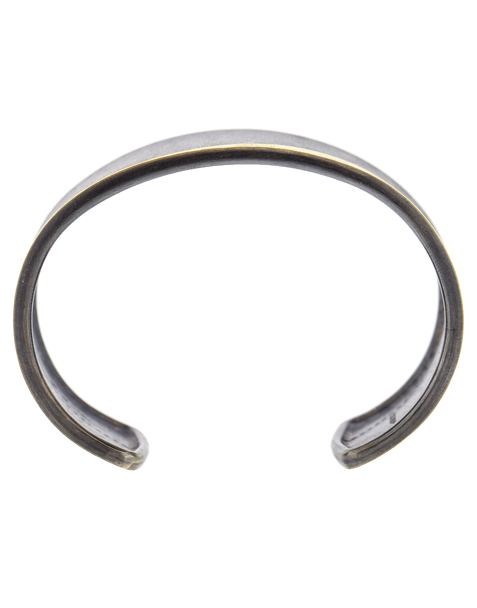 TODD REED-Diamond Line Silver Cuff Bracelet-YELLOW GOLD