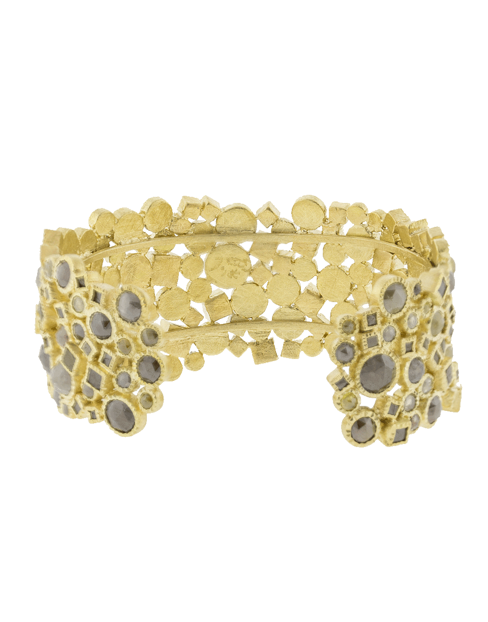 TODD REED-Natural Diamond Cluster Cuff Bracelet-YELLOW GOLD