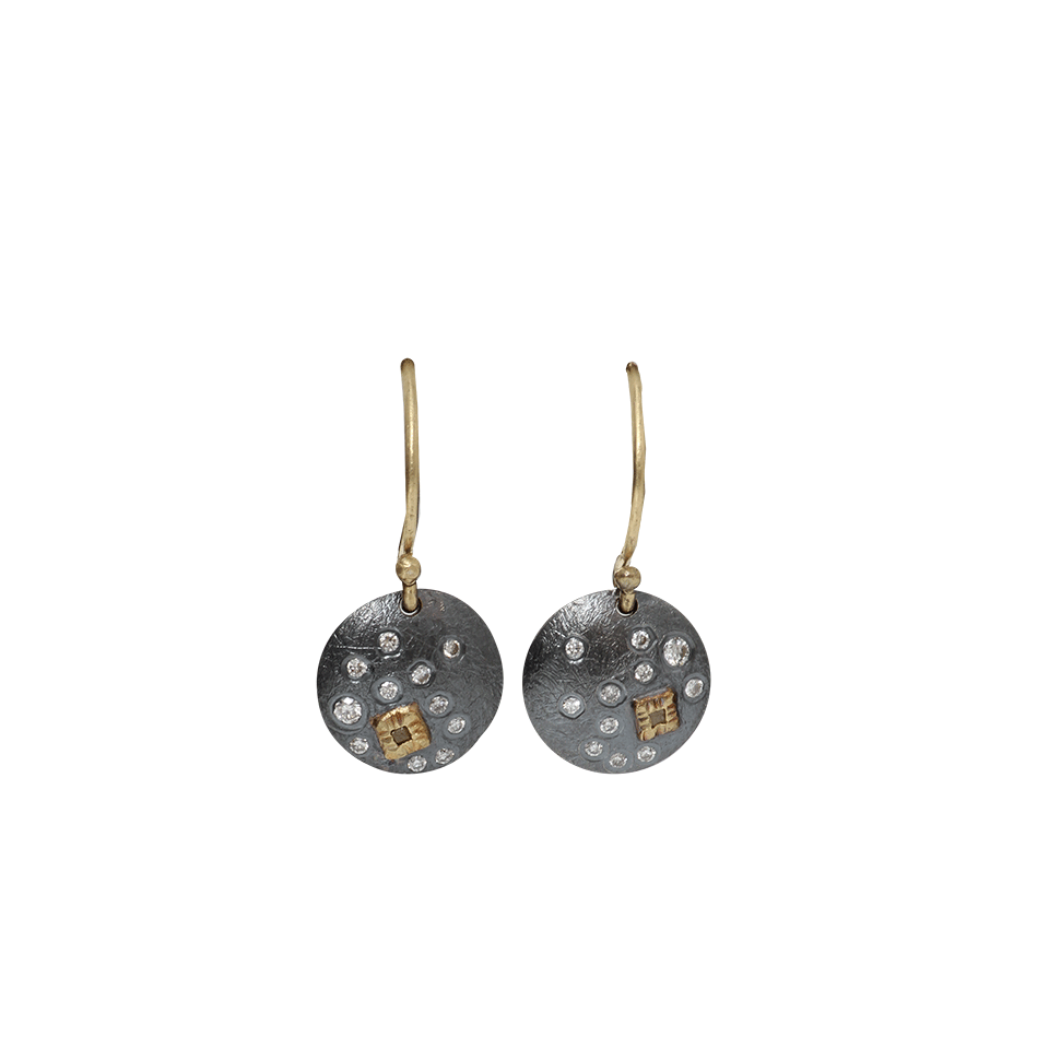 TODD REED-Diamond Circle Earrings-SILVER