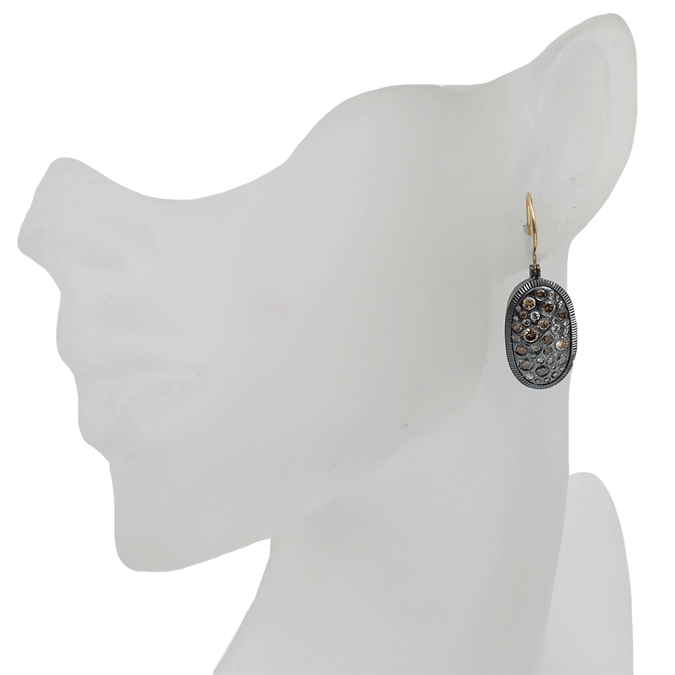 TODD REED-Diamond Pave Drop Earrings-SILVER