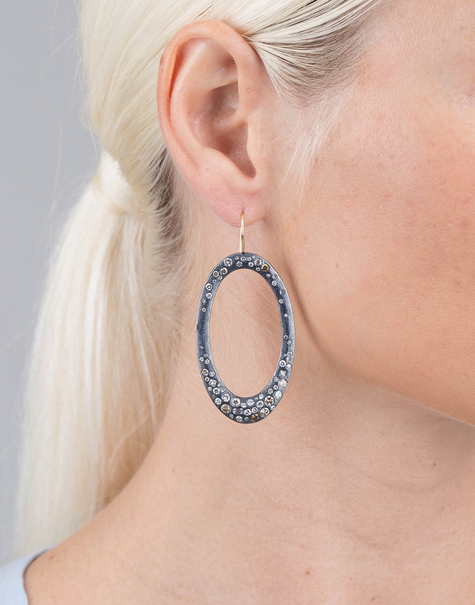TODD REED-Diamond Pave Drop Earrings-SILVER
