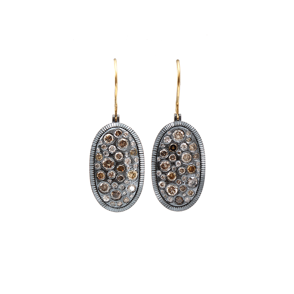 TODD REED-Diamond Pave Drop Earrings-SILVER