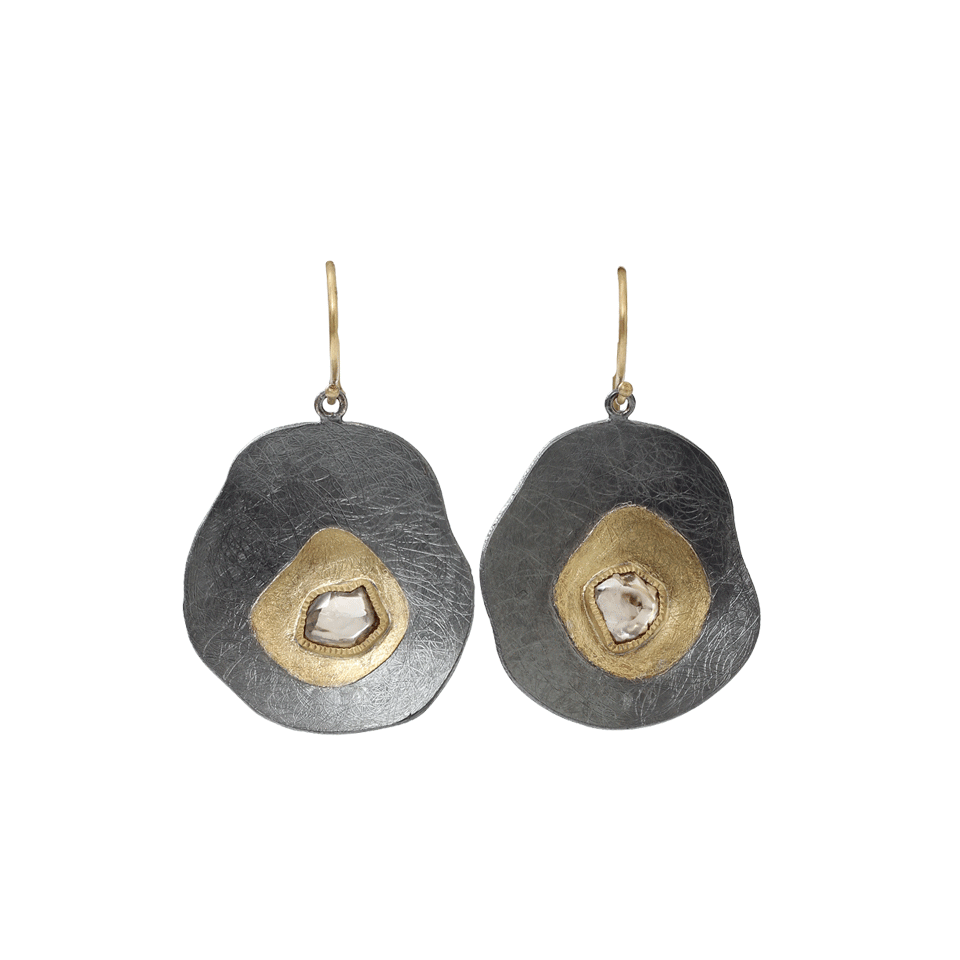 TODD REED-Raw Diamond Earrings-SILVER