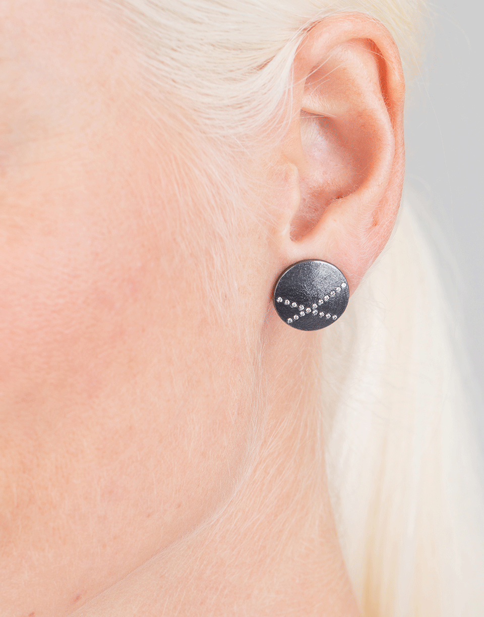 TODD REED-White Diamond X Stud Earrings-SILVER